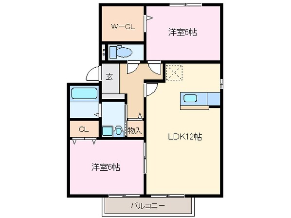 ひだまりB棟の物件間取画像